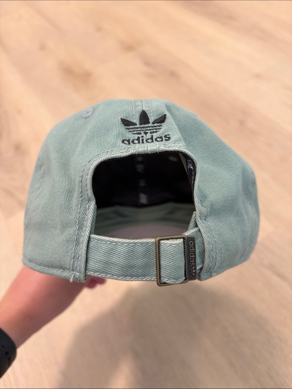adidas Sage Green Trefoil Embroidered Cap - Picture 2 of 5